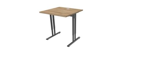 ESSENTIEL, STRAIGHT DESK 800mm D80 ADJUSTABLE I LEG NEBRASKA OAK / ALUMINIUM