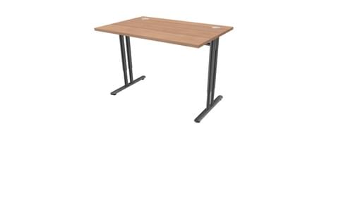 ESSENTIEL, STRAIGHT DESK 1200mm D80 ADJUSTABLE I LEG HAVANA / ALUMINIUM