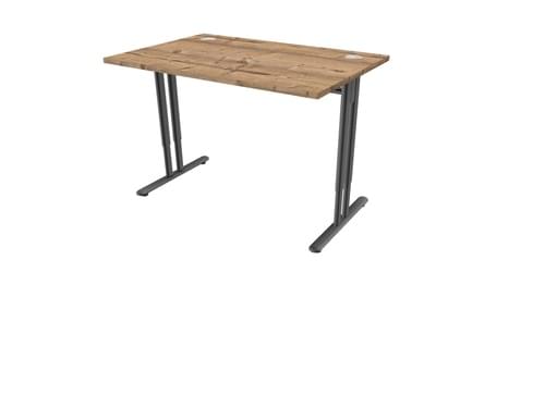 ESSENTIEL, STRAIGHT DESK 1200mm D80 ADJUSTABLE I LEG TIMBER / ALUMINIUM