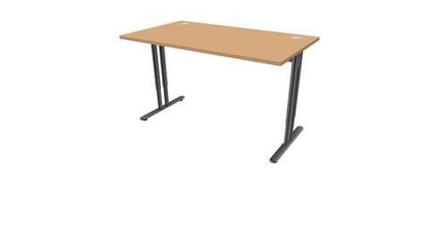 ESSENTIEL, STRAIGHT DESK 1400mm D80 ADJUSTABLE I LEG BEECH/ALUMINIUM