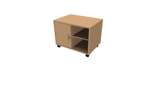 COMFORT MOBILE CONSOLE 1D+1S BEECH / ALUMINIUM