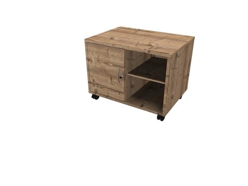 COMFORT MOBILE CONSOLE 1D+1S TIMBER / ALUMINIUM