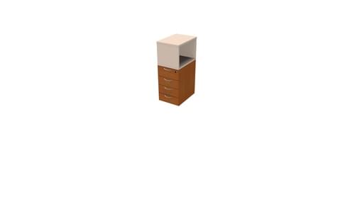 COMFORT 4D DESK HIGH PED D600+ TOP BOX CHERRY / LIMESTONE