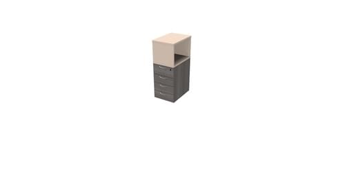 COMFORT 4D DESK HIGH PED D600+ TOP BOX CEDAR / LIMESTONE