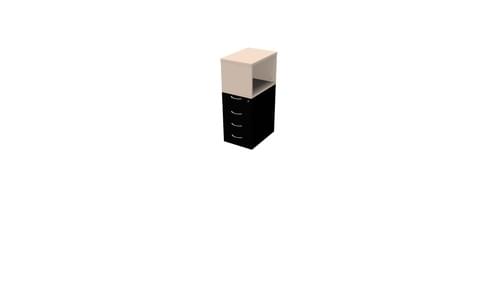 COMFORT 4D DESK HIGH PED D600+ TOP BOX BLACK / LIMESTONE