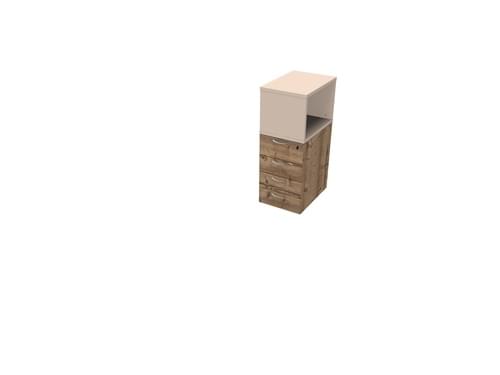 COMFORT 4D DESK HIGH PED D600+ TOP BOX TIMBER / LIMESTONE