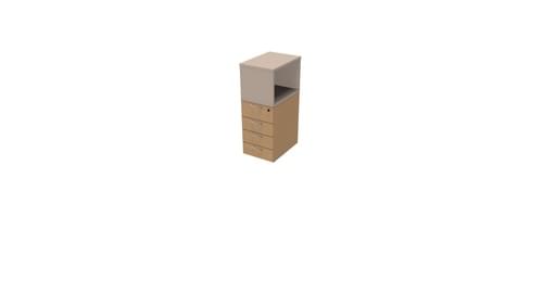 COMFORT 4D DESK HIGH PED D600+ TOP BOX BEECH / NATURAL CLAY