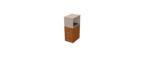 COMFORT 4D DESK HIGH PED D600+ TOP BOX CHERRY/NATURAL CLAY
