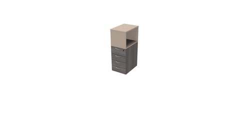 COMFORT 4D DESK HIGH PED D600+ TOP BOX CEDAR / NATURAL CLAY
