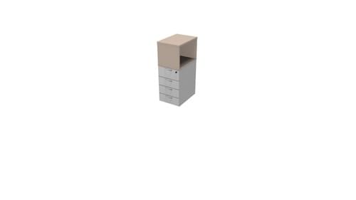 COMFORT 4D DESK HIGH PED D600+ TOP BOX LIGHT GREY/NAT.CLAY