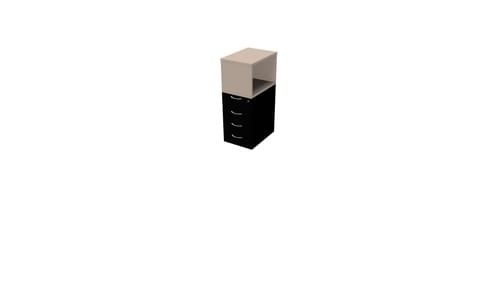 COMFORT 4D DESK HIGH PED D600+ TOP BOX BLACK / NATURAL CLAY