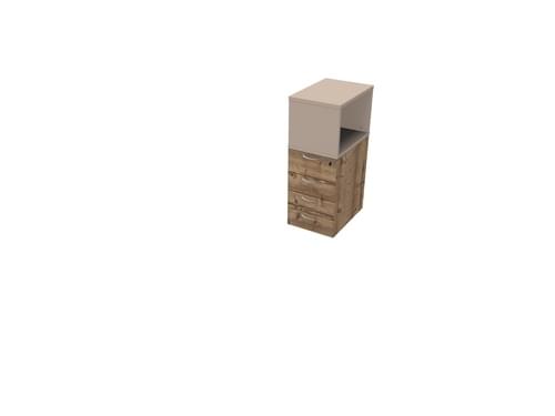COMFORT 4D DESK HIGH PED D600+ TOP BOX TIMBER / NATURAL CLAY