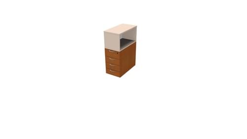 COMFORT 4D DESK HIGH PED D800 + TOP BOX CHERRY / LIMESTONE