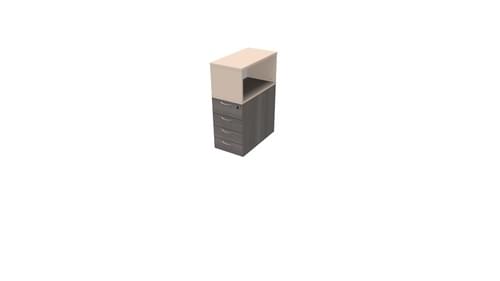 COMFORT 4D DESK HIGH PED D800 + TOP BOX CEDAR / LIMESTONE