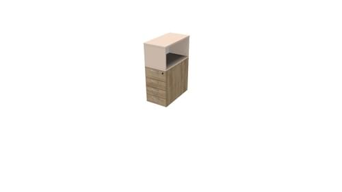 COMFORT 4D DESK HIGH PED D800 + TOP BOX NEBRASKA OAK / LIMESTONE