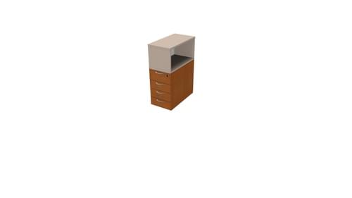 COMFORT 4D DESK HIGH PED D800 + TOP BOX CHERRY/NATURAL CLAY