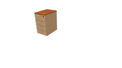 COMFORT 4D DESK HIGH PEDESTAL W420mm x D600mm CHERRY / BEECH