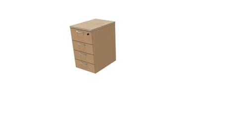 COMFORT 4D DESK HIGH PEDESTAL W420mm x D600mm BLEACHED OAK / BEECH