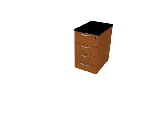 COMFORT 4D DESK HIGH PEDESTAL W420mm x D600mm BLACK / CHERRY