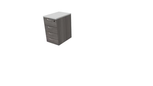 COMFORT 4D DESK HIGH PEDESTAL W420mm x D600mm LIGHT GREY / CEDAR
