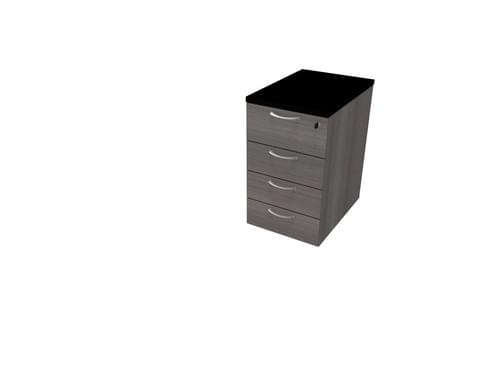 COMFORT 4D DESK HIGH PEDESTAL W420mm x D600mm BLACK / CEDAR