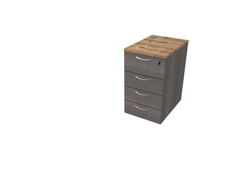 COMFORT 4D DESK HIGH PEDESTAL W420mm x D600mm TIMBER / CEDAR