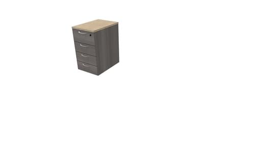 COMFORT 4D DESK HIGH PEDESTAL W420mm x D600mm BLEACHED OAK / CEDAR