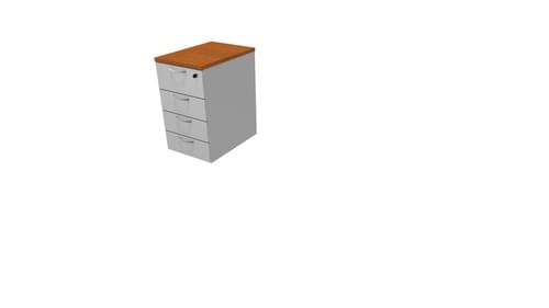COMFORT 4D DESK HIGH PEDESTAL W420mm x D600mm CHERRY / LIGHT GREY