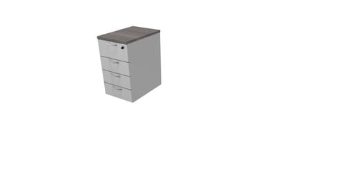 COMFORT 4D DESK HIGH PEDESTAL W420mm x D600mm CEDAR / LIGHT GREY