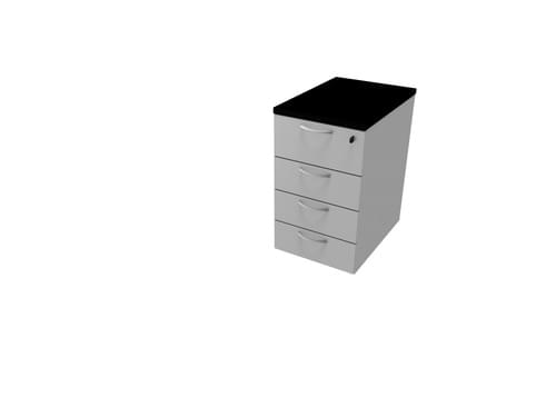 COMFORT 4D DESK HIGH PEDESTAL W420mm x D600mm BLACK / LIGHT GREY