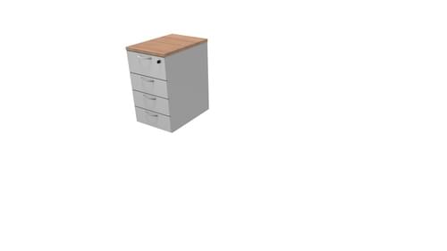 COMFORT 4D DESK HIGH PEDESTAL W420mm x D600mm HAVANA / LIGHT GREY