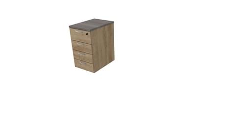 COMFORT 4D DESK HIGH PEDESTAL W420mm x D600mm CEDAR / NEBRASKA OAK