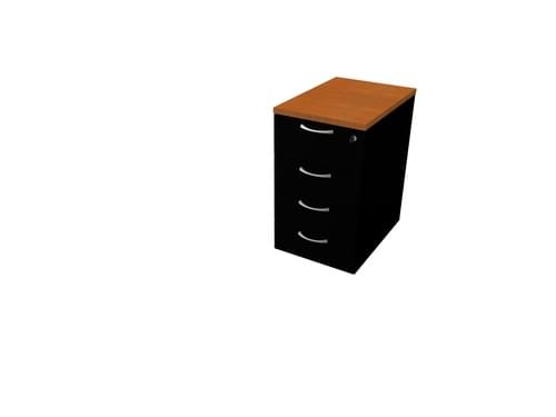 COMFORT 4D DESK HIGH PEDESTAL W420mm x D600mm CHERRY / BLACK