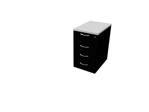 COMFORT 4D DESK HIGH PEDESTAL W420mm x D600mm LIGHT GREY / BLACK