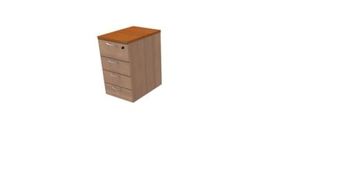 COMFORT 4D DESK HIGH PEDESTAL W420mm x D600mm CHERRY / HAVANA