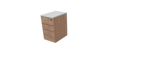COMFORT 4D DESK HIGH PEDESTAL W420mm x D600mm LIGHT GREY / HAVANA