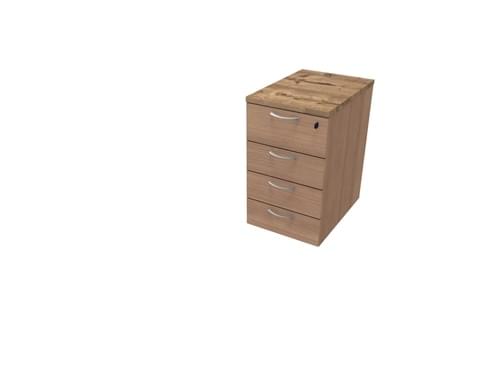 COMFORT 4D DESK HIGH PEDESTAL W420mm x D600mm TIMBER / HAVANA