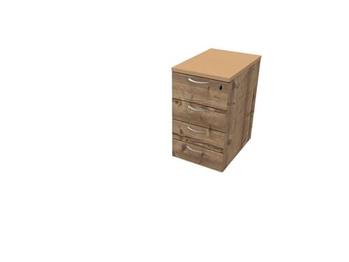 COMFORT 4D DESK HIGH PEDESTAL W420mm x D600mm BEECH / TIMBER
