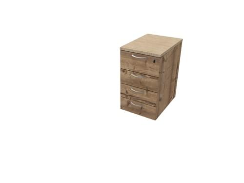 COMFORT 4D DESK HIGH PEDESTAL W420mm x D600mm BLEACHED OAK / TIMBER