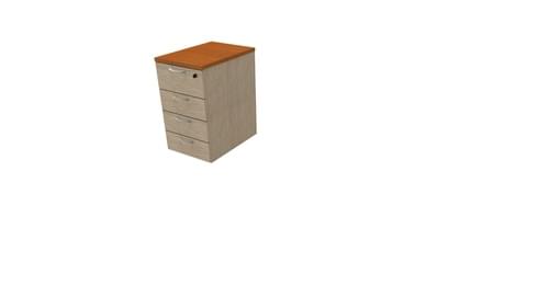 COMFORT 4D DESK HIGH PEDESTAL W420mm x D600mm CHERRY/BLEACHED OAK