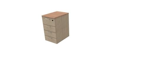 COMFORT 4D DESK HIGH PEDESTAL W420mm x D600mm HAVANA / BLEACHED OA