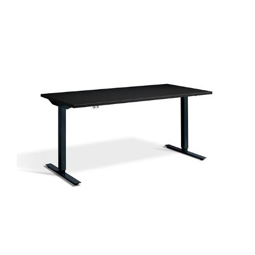 Lavoro Height Adjustable Desk Black Frame - Black Top 1200 x 800mm