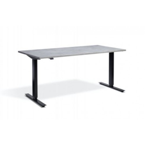 Lavoro Height Adjustable Desk Black Frame - Concrete Top 1200 x 800mm