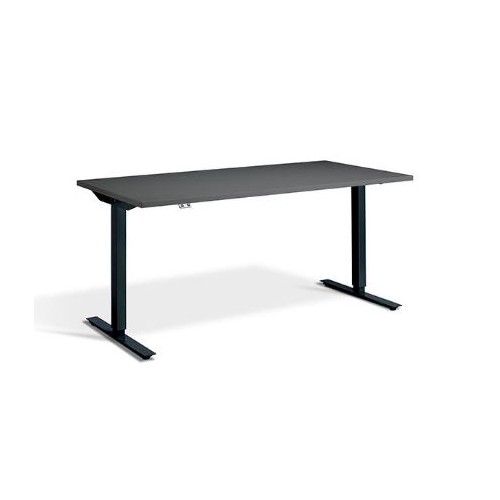 Lavoro Height Adjustable Desk Black Frame - Graphite Top 1200 x 700mm