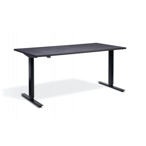 Lavoro Height Adjustable Desk Black Frame - Marine Wood Top 1200 x 700mm
