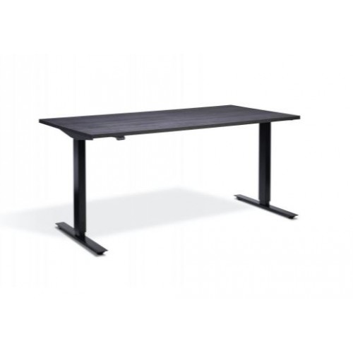Lavoro Height Adjustable Desk Black Frame - Walnut Top 1200 x 700mm