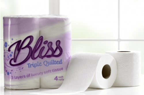 BLISS 3-PLY QUILTED TOILET ROLL PKT4