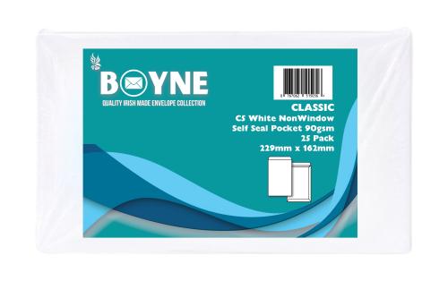 Trimfold Envelopes Boyne C5 229x162mm 90gsm White Pocket Non Window Retail Pack (20 x 25's) Self Seal - Sold as Box of 500