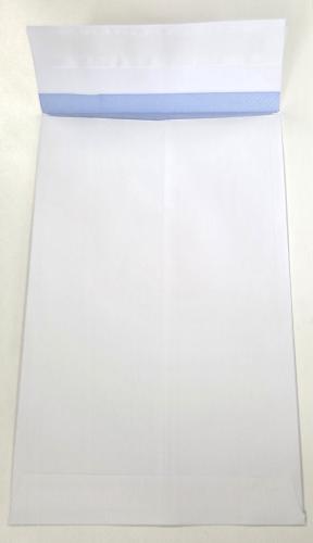 381 x 254 x25mm white 140gsm Gusset pocket 125 Pack
