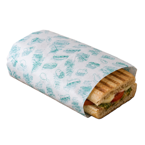 Printed BON APPETIT Tray Liner/Food Wrap 375x245mm Pack 1000